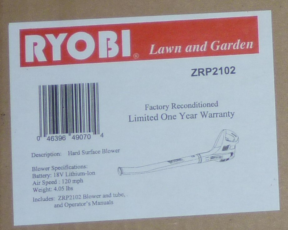 Ryobi One+ P2102 18v Cordless Lithium Blower RECONDITIONED eBay